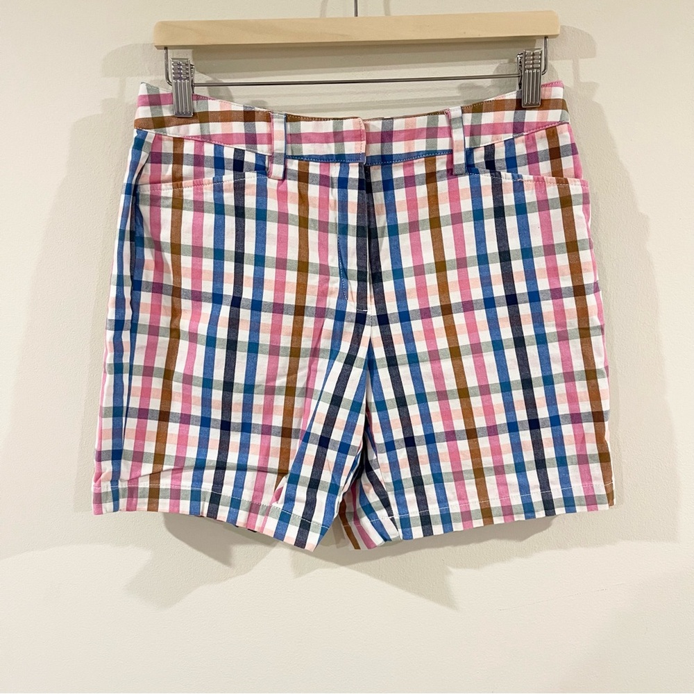 Lands’ End Multicolor Plaid Women Shorts size 6 Pockets